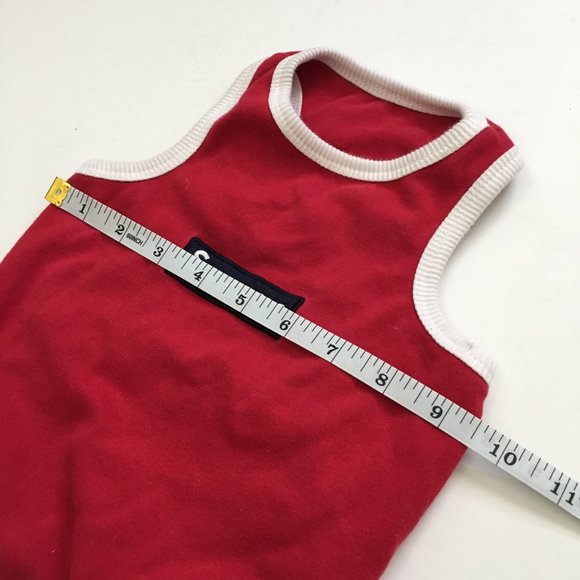 Dog Clothes Red Tank Box Embroidered Stretch Size Large - Picture 4 of 6